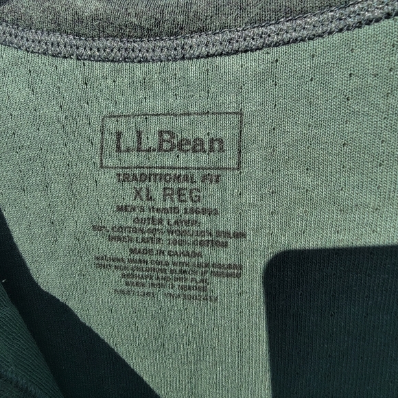 L L BEAN Green Pull Over Cotton and Wool Blend Shirt Mens XL - Picture 2 of 5